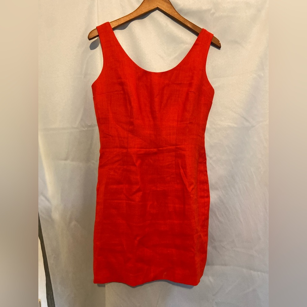 Vintage linen red dress